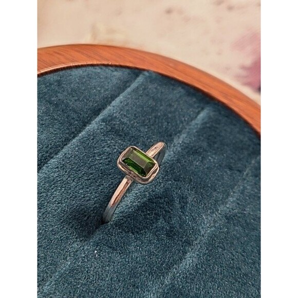 Chrome Diopside Ring – Sterling Silver 925, Emerald Green Gemstone, Size 7.5 - Picture 3 of 7